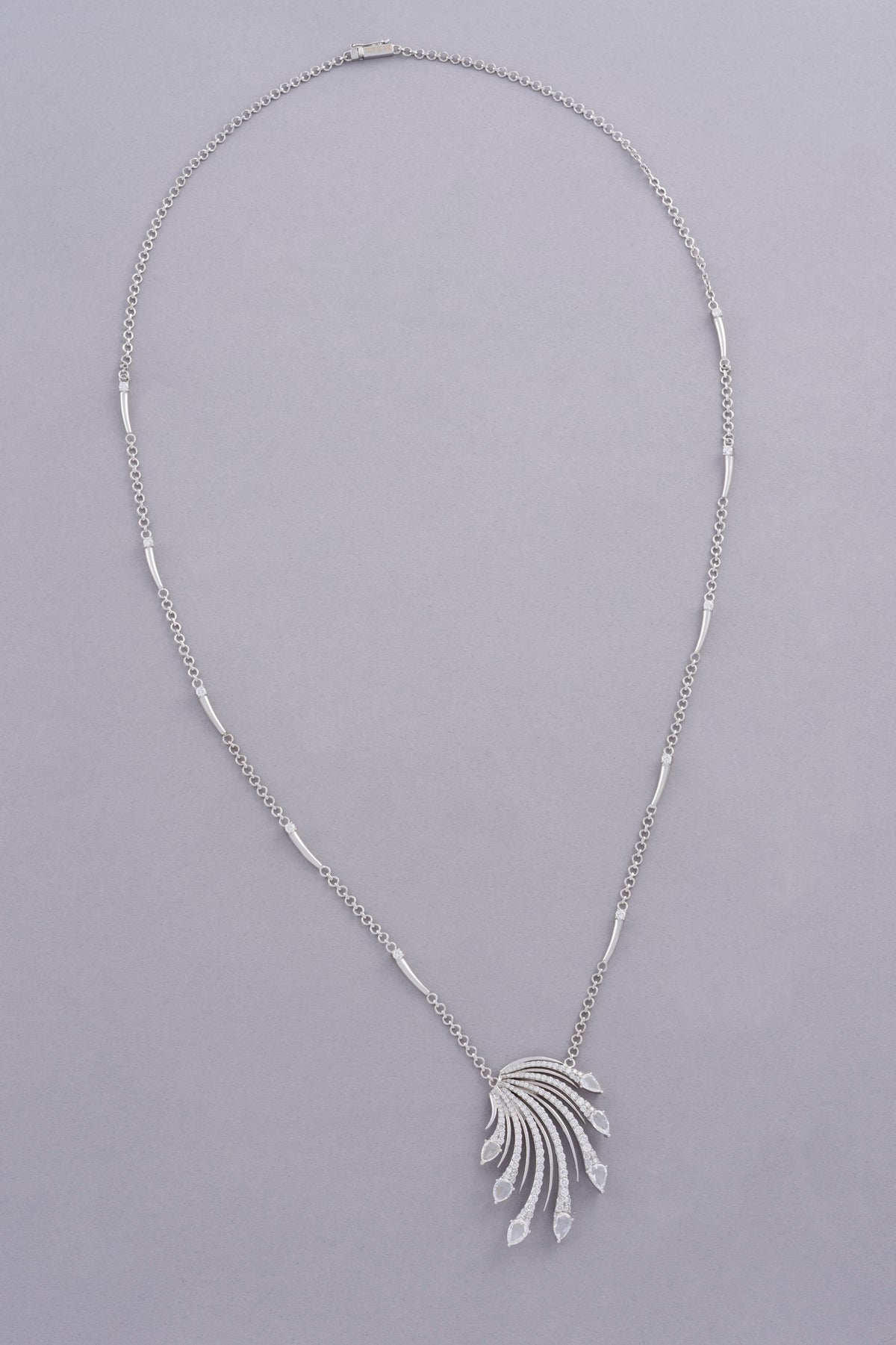 Cascade Necklace, White Gold, Rose-cut Diamonds