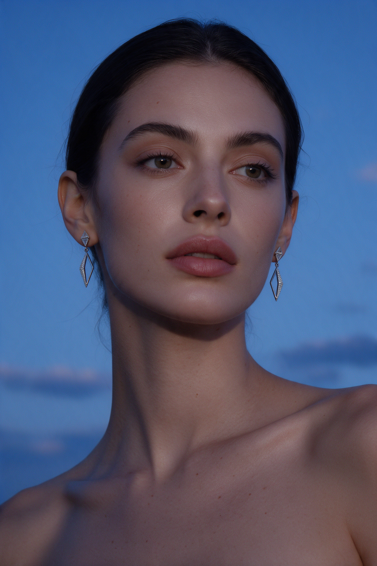 Dagger Earrings, White Gold, Rose-cut Diamonds