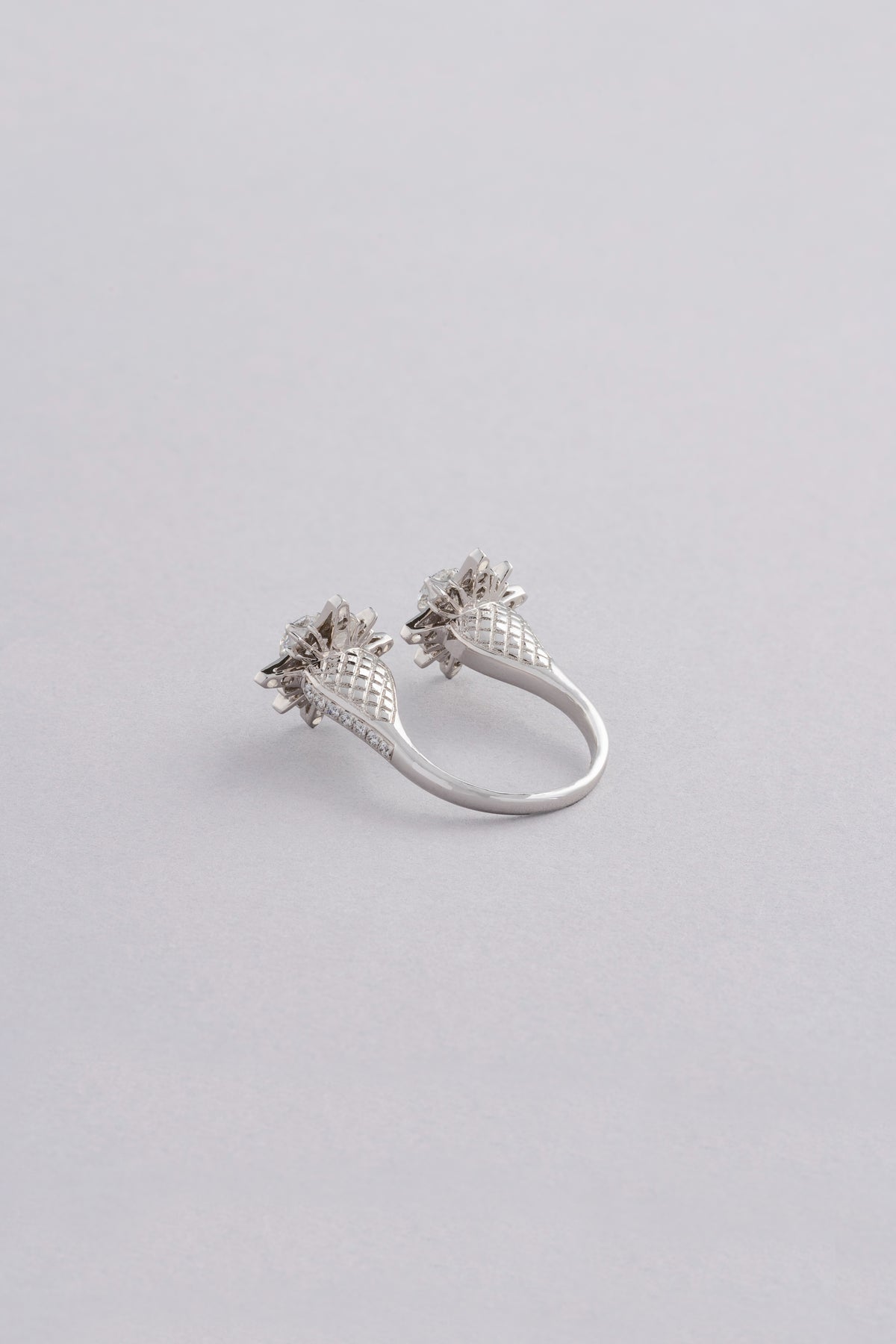 CROWN Sequence Ring, White Gold, Rose-cut Diamonds