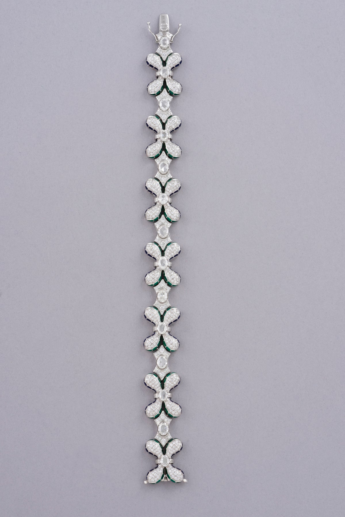 FLUTTER Petal Bracelet, White Gold, Rose-cut Diamonds and Ceramic Enamel
