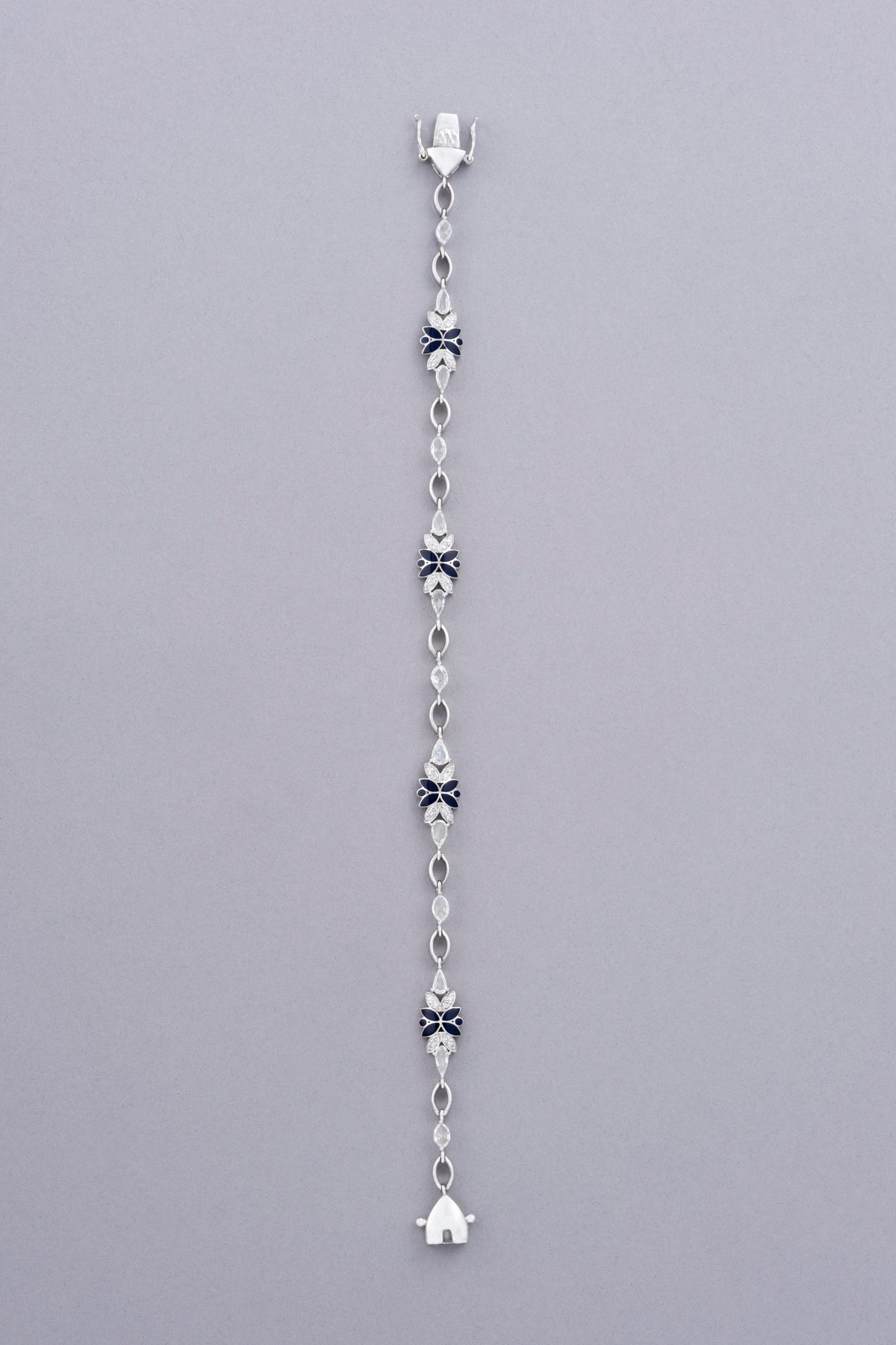 DEW Bloom Bracelet, White Gold, Rose-cut Diamonds and Ceramic Enamel