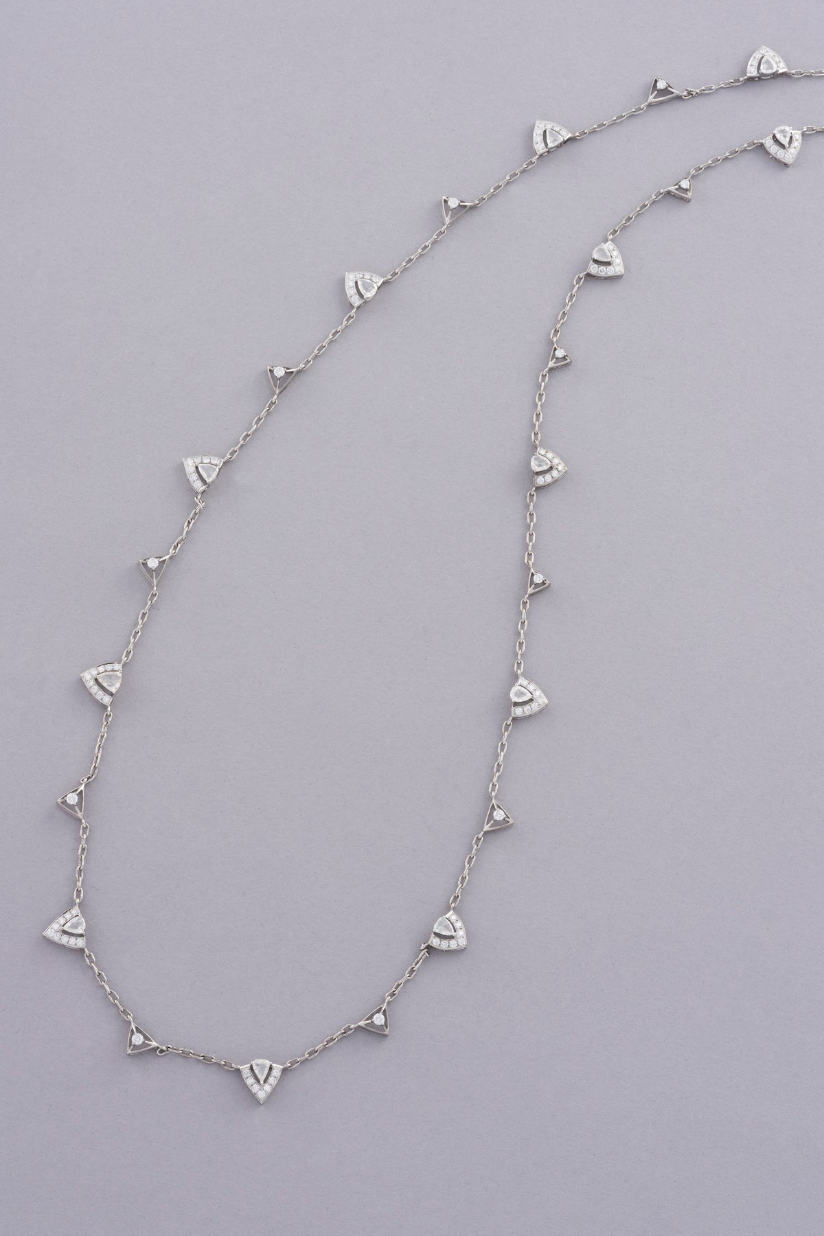 PRISM Whisper Necklace, White Gold, Rose-cut Diamonds