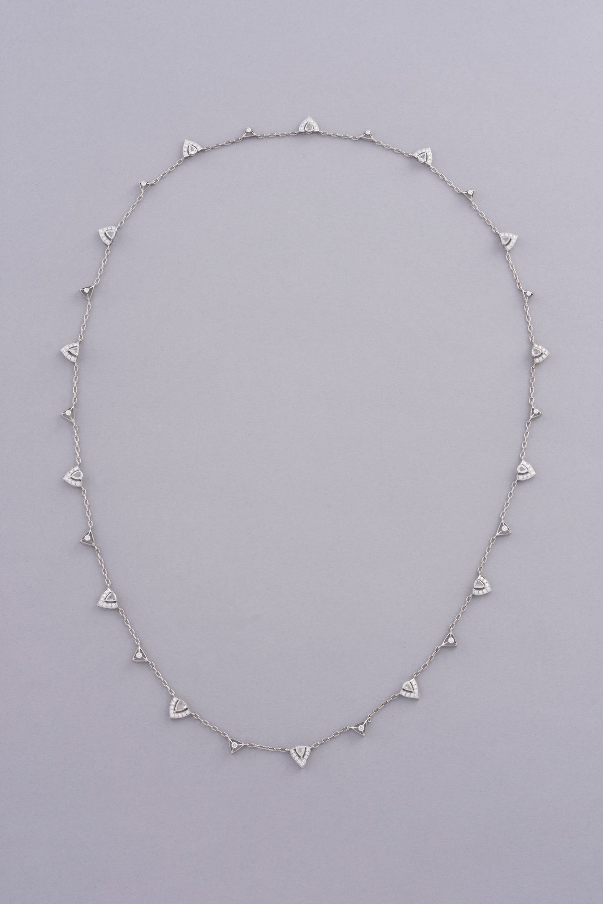 PRISM Whisper Necklace, White Gold, Rose-cut Diamonds
