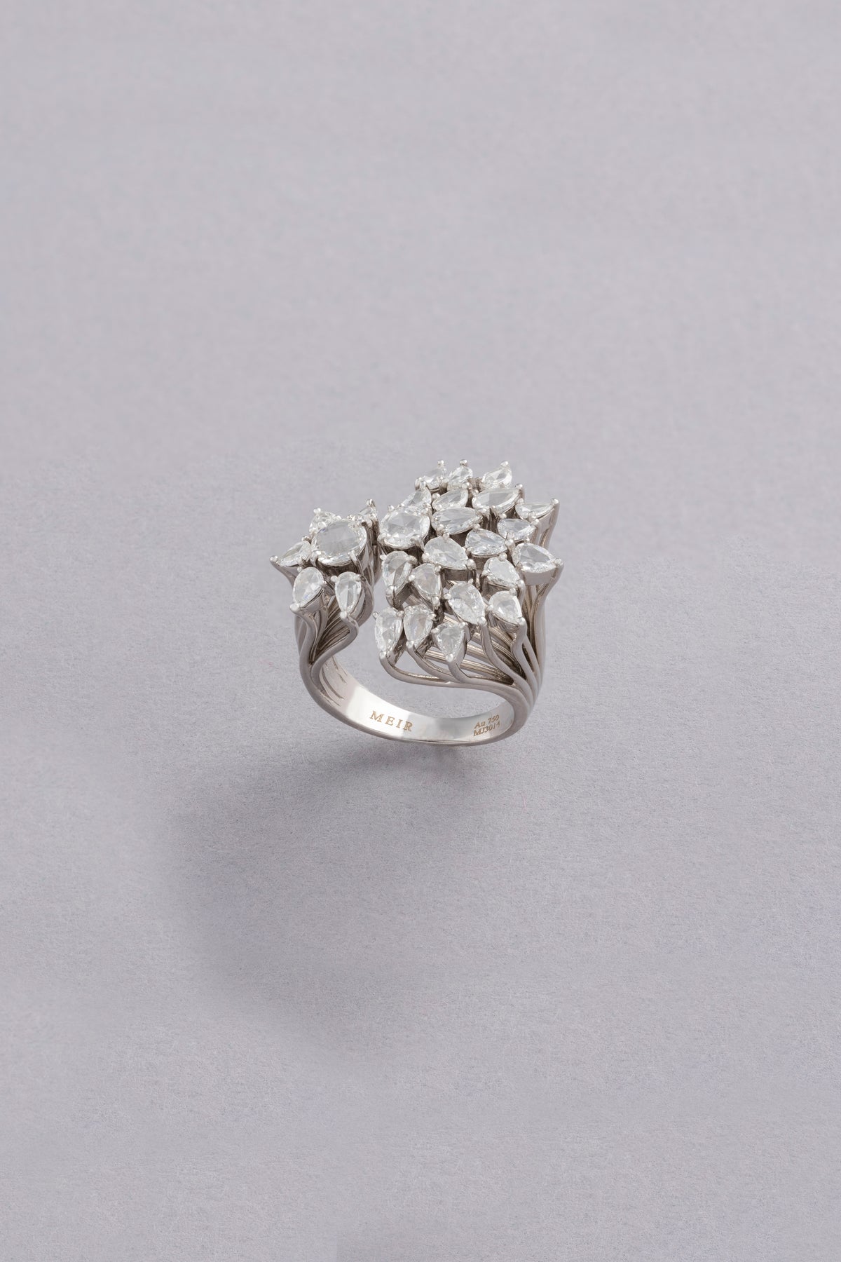 WEB Lace Ring, White Gold, Rose-cut Diamonds