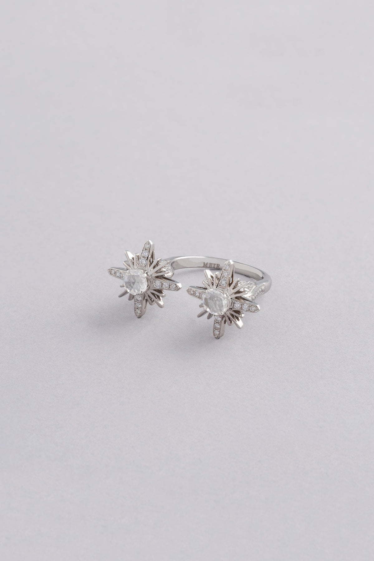 CROWN Sequence Ring, White Gold, Rose-cut Diamonds