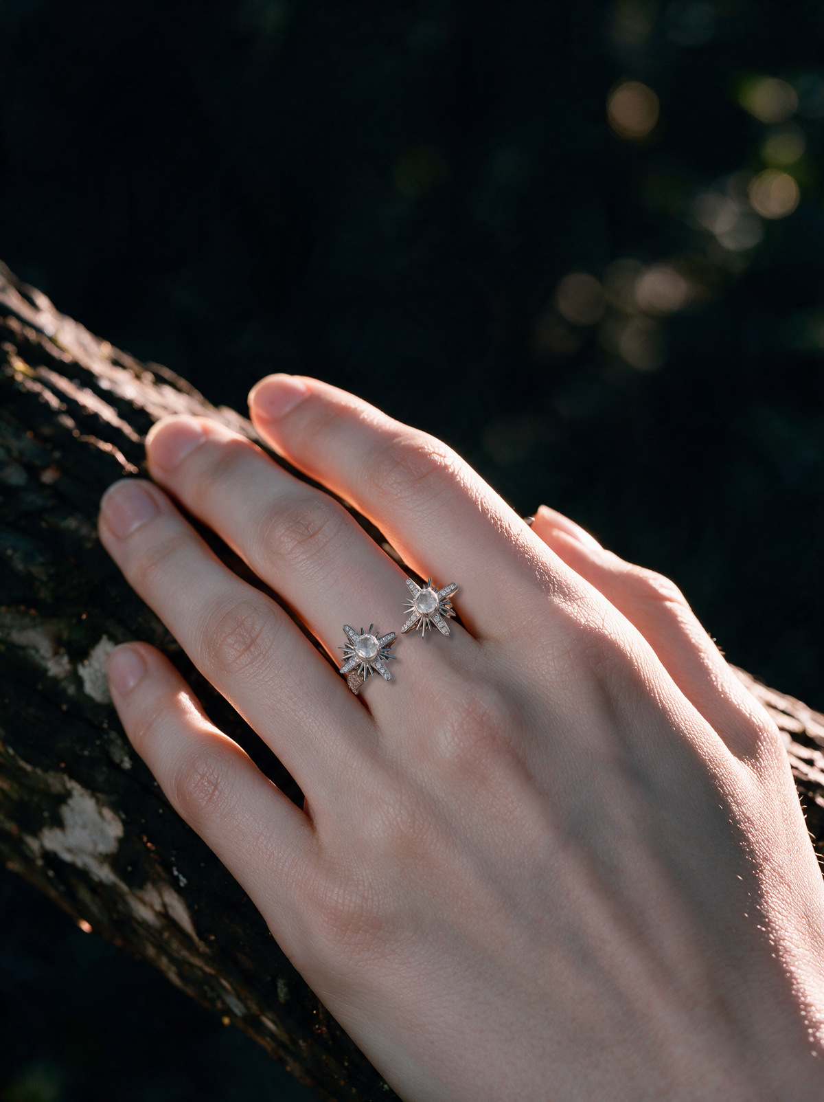 CROWN Sequence Ring, White Gold, Rose-cut Diamonds