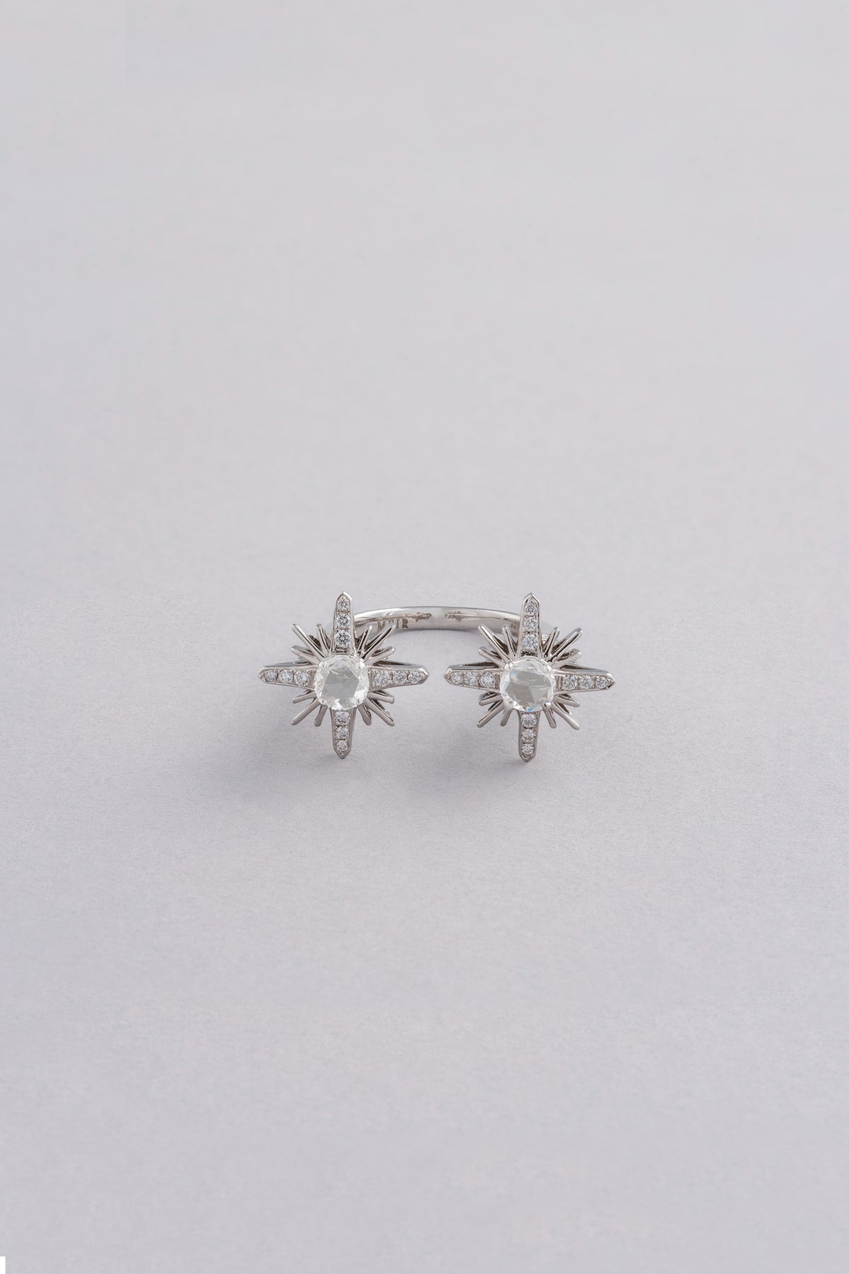 CROWN Sequence Ring, White Gold, Rose-cut Diamonds
