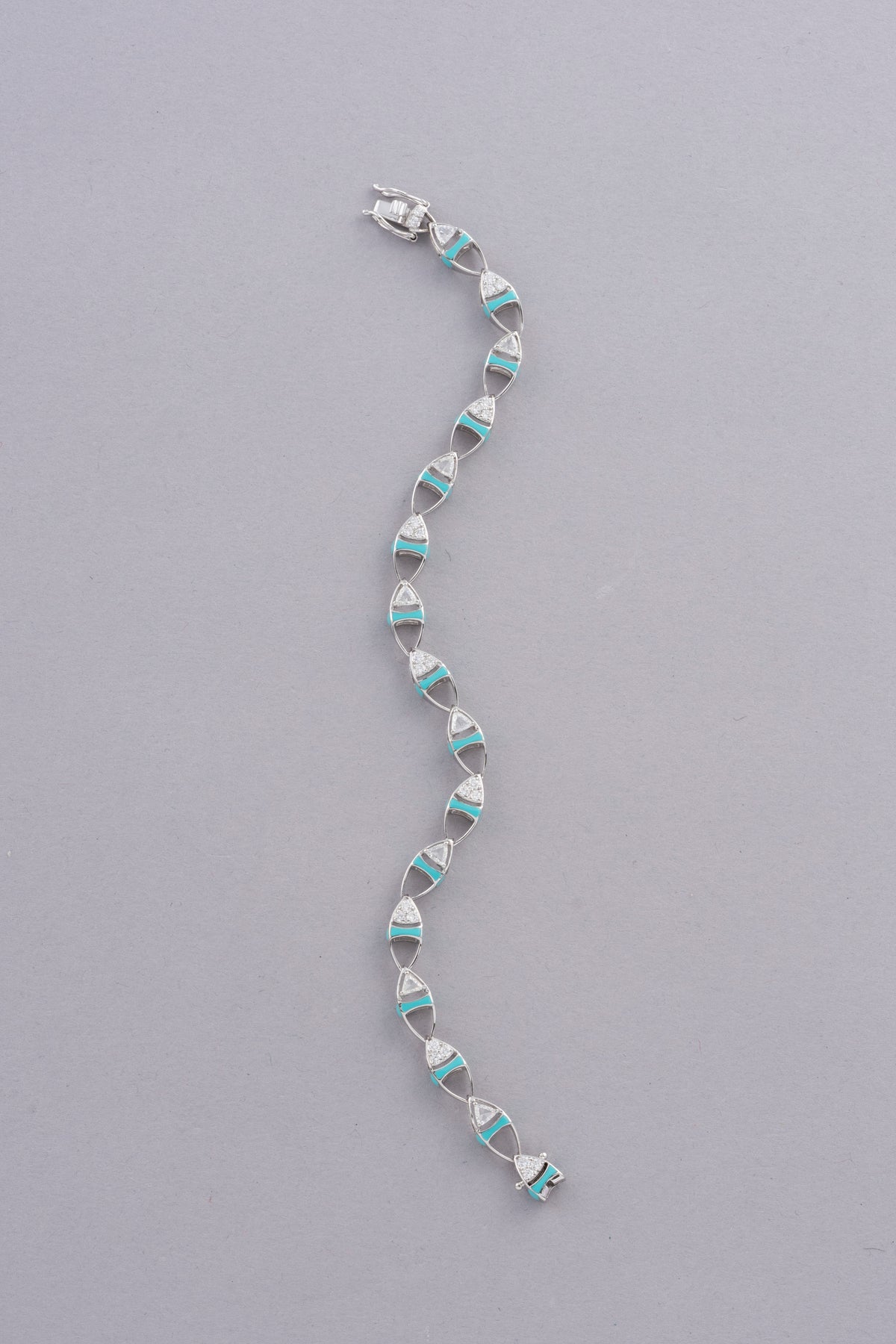 DEW Ripple Bracelet, White Gold, Rose-cut Diamonds and Ceramic Enamel