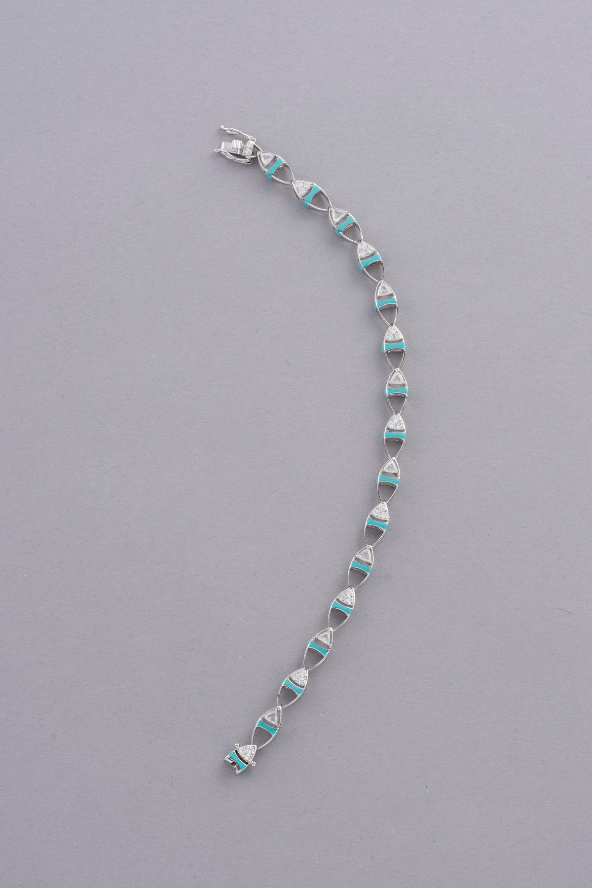 DEW Ripple Bracelet, White Gold, Rose-cut Diamonds and Ceramic Enamel