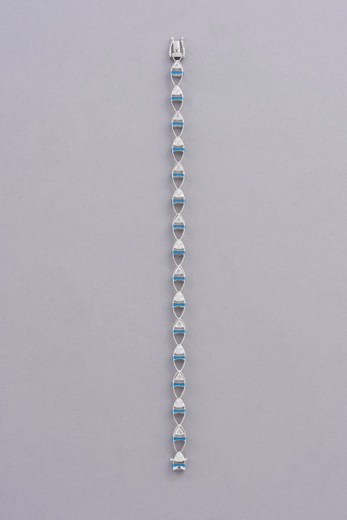 DEW Lagoon Bracelet, White Gold, Rose-cut Diamonds and Ceramic Enamel