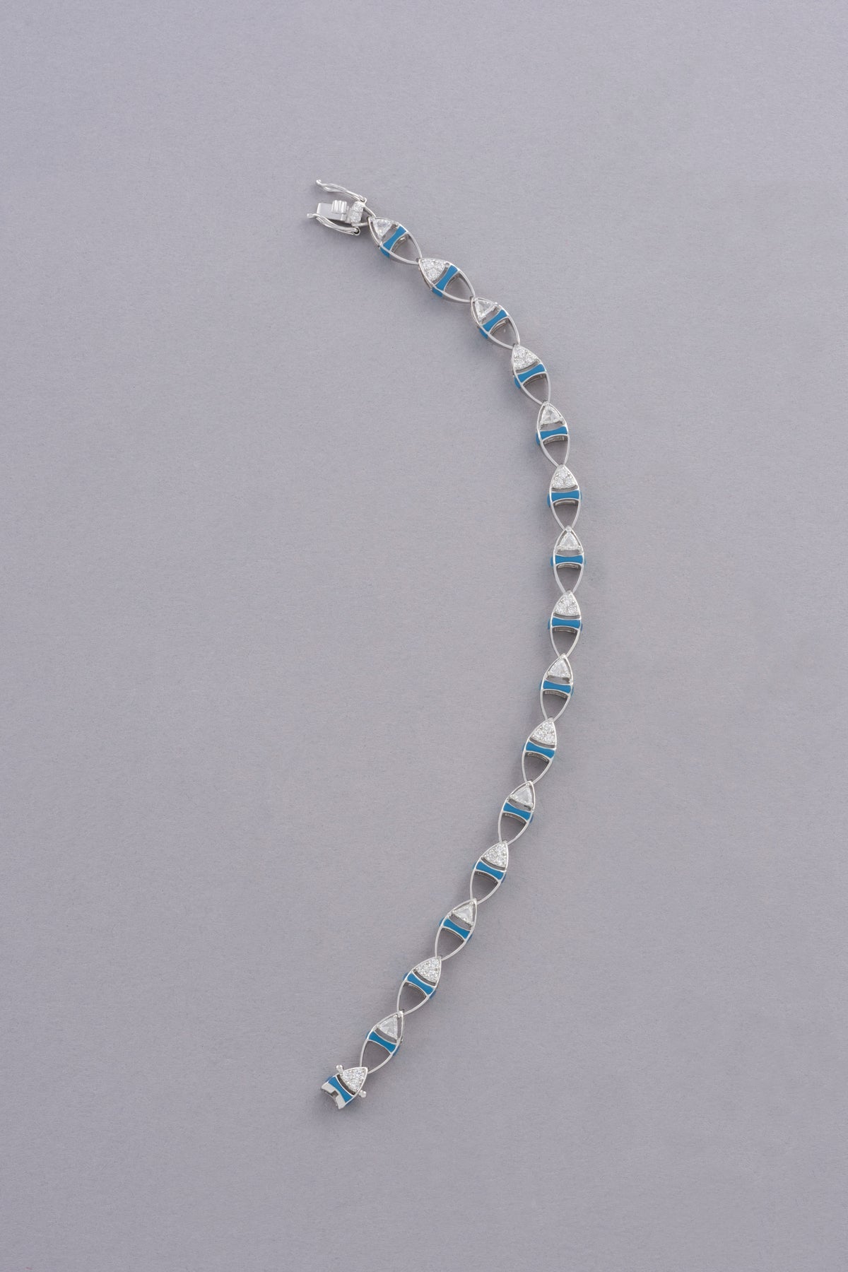 DEW Lagoon Bracelet, White Gold, Rose-cut Diamonds and Ceramic Enamel