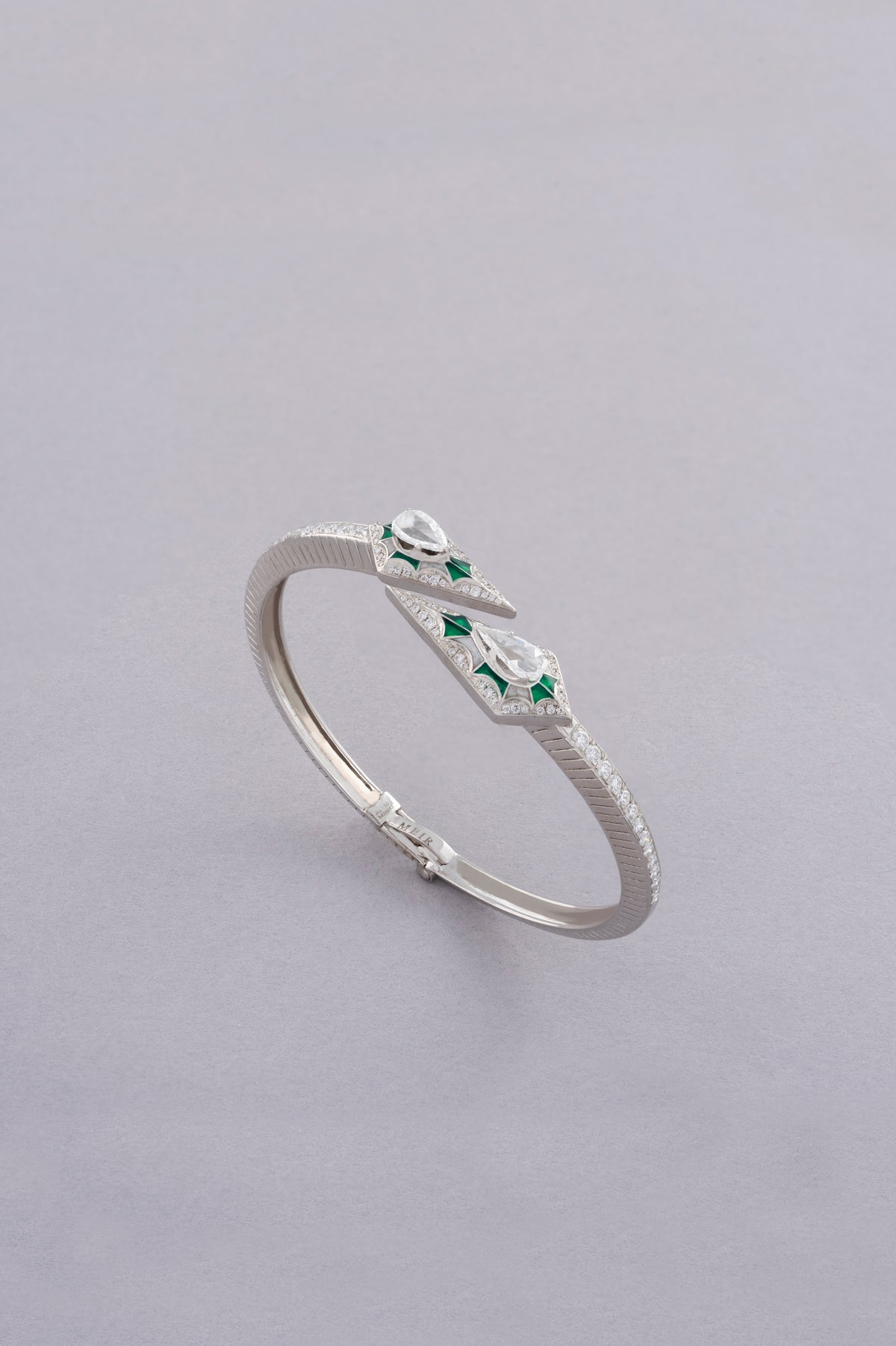 PRISM Kite Bracelet, White Gold, Rose-cut Diamonds and Ceramic Enamel