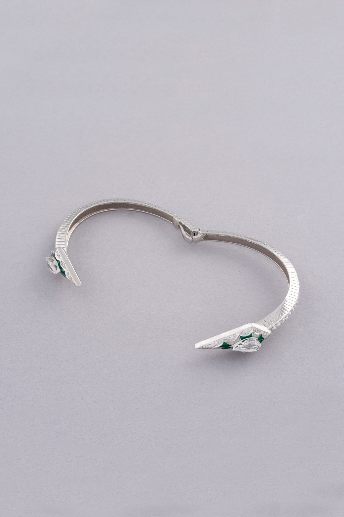 PRISM Kite Bracelet, White Gold, Rose-cut Diamonds and Ceramic Enamel