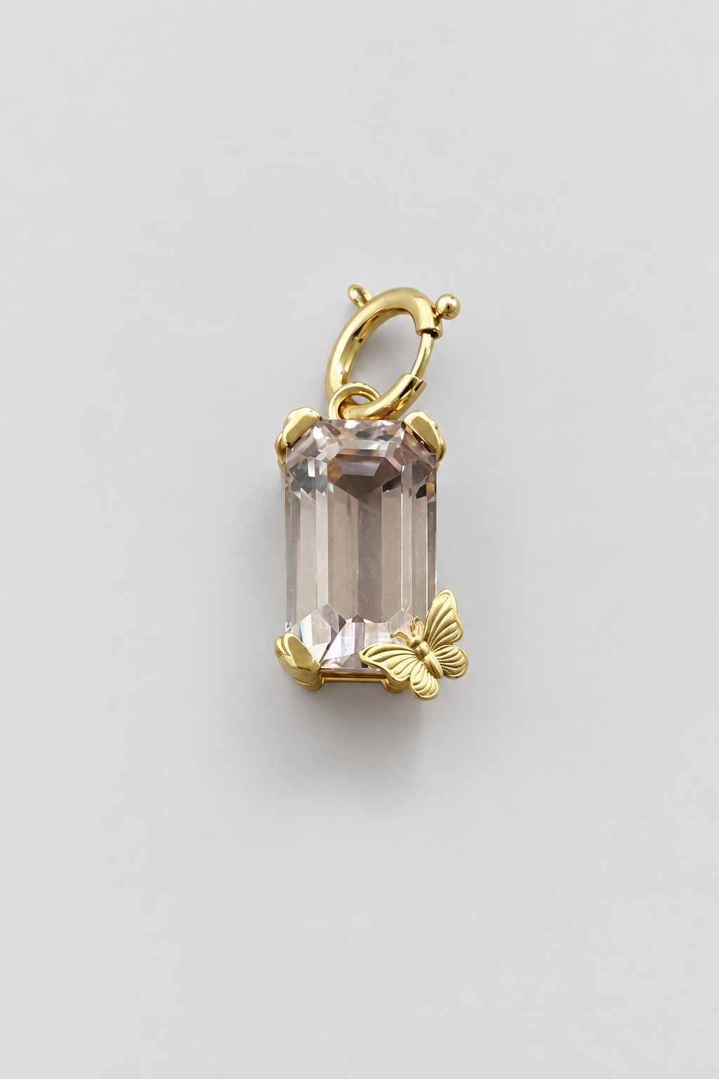 FLUTTER Butterfly Kunzite Pendant, Yellow Gold and Kunzite