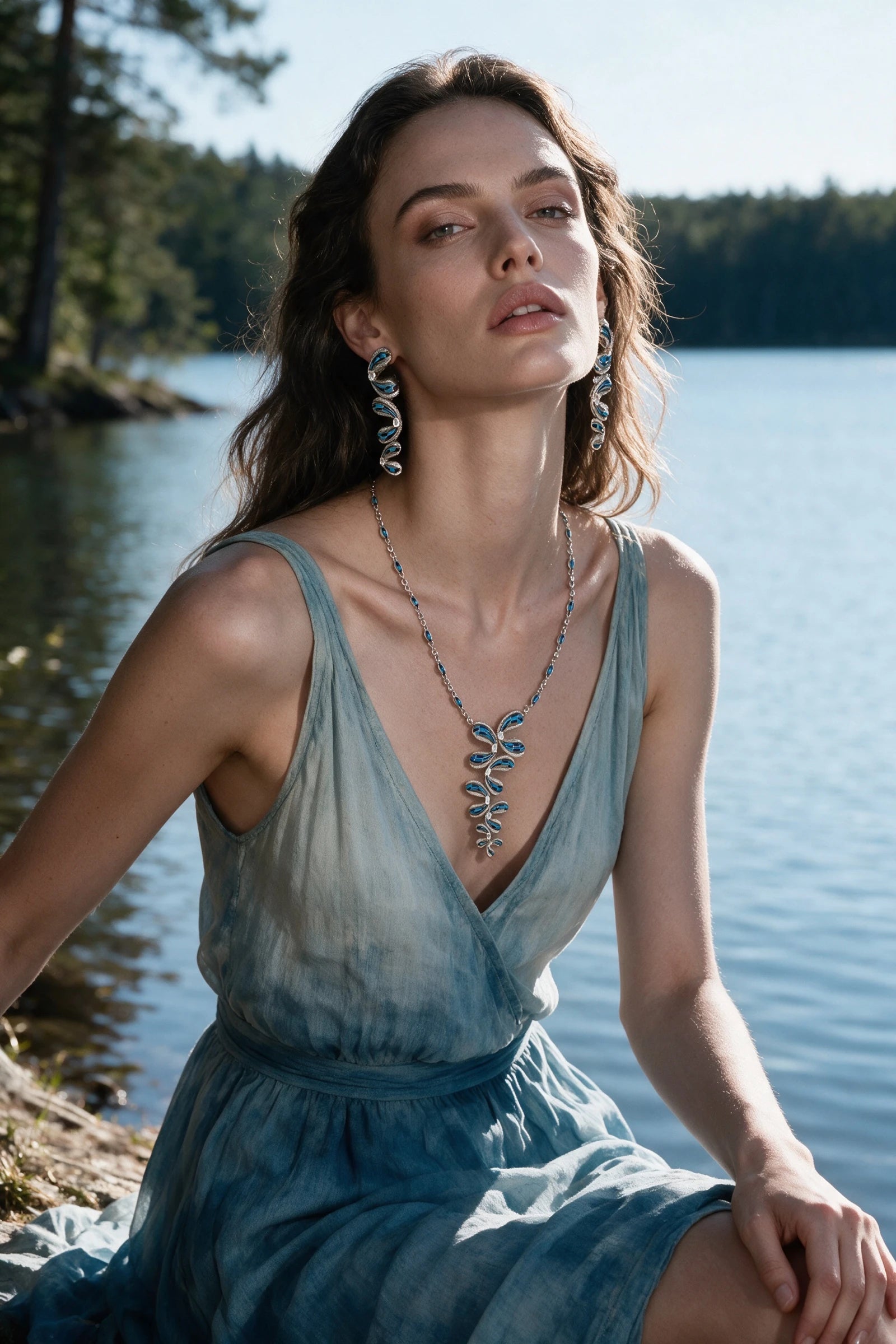 MEIR enamel jewellery worn