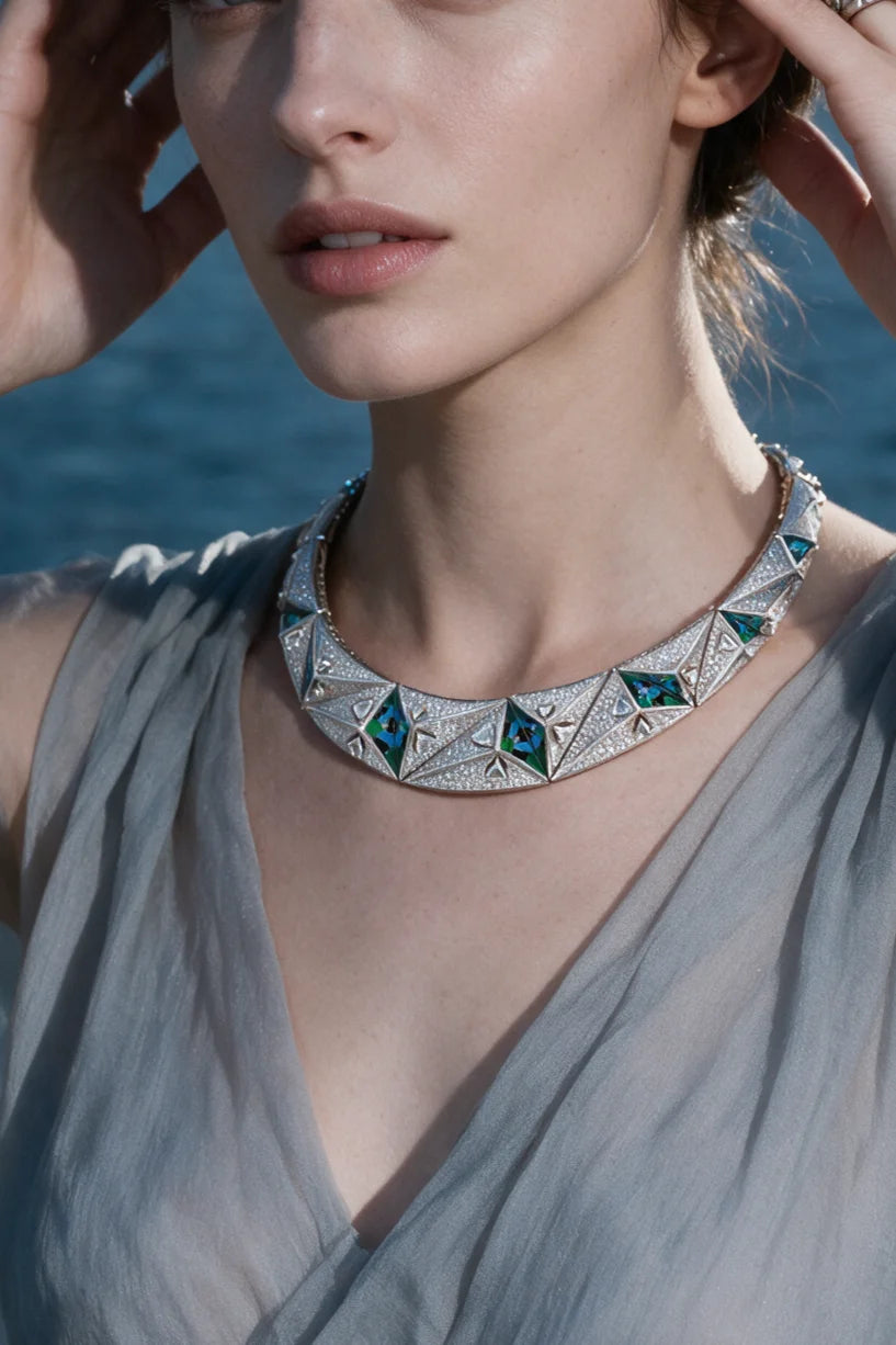 Model wearing the MEIR Prism necklace